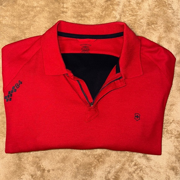 (Set of 2) Victorinox 2XL - Red and Black - Polo - CoolMax - Picture 2 of 7